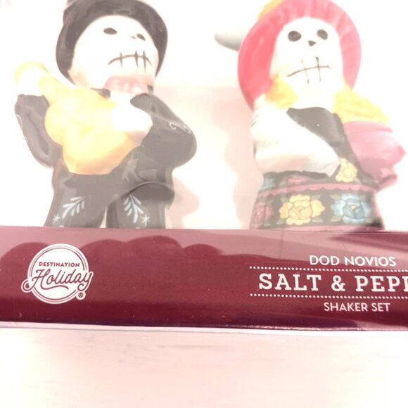 Dia De Los Muertos Day of the Dead Salt + Pepper Shakers+ Reusable Bag New - Picture 5 of 10